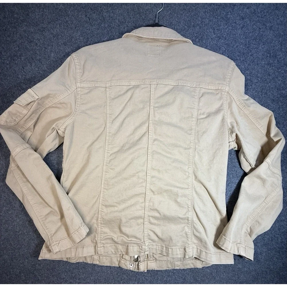 Kensie Jeans Women's Utility Field Jacket Size L Tan Cotton Blend - Picture 7 of 7